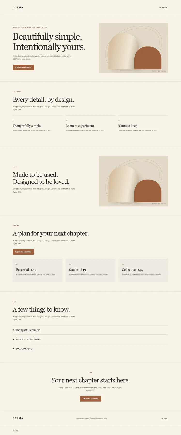 Forma landing page preview