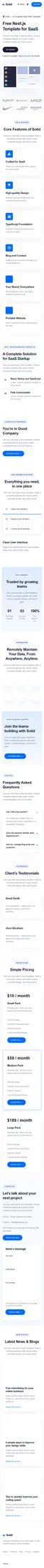 Solid — SaaS website mobile preview